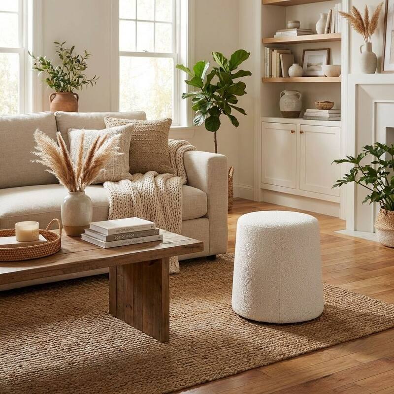 HomePop Organic Shape Ottoman