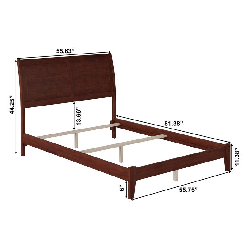 Portland Full Foundation Bed Frame in Walnut