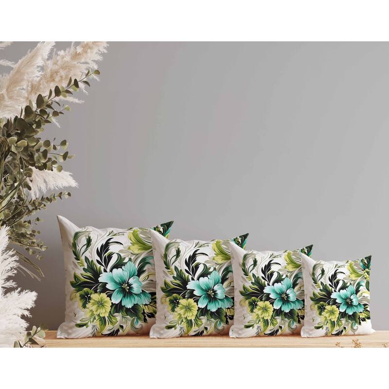 Botanic Bliss Faux Suede Reversible Throw Pillow Green and Yellow