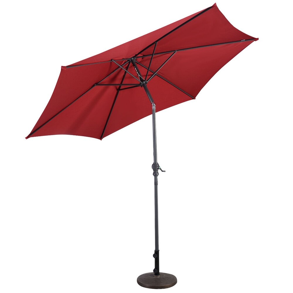 Overstock10ft Patio Umbrella 6 Ribs Market Steel Tilt W Crank Outdoor Garden Burgundy Burgundy Burgundy Dailymail