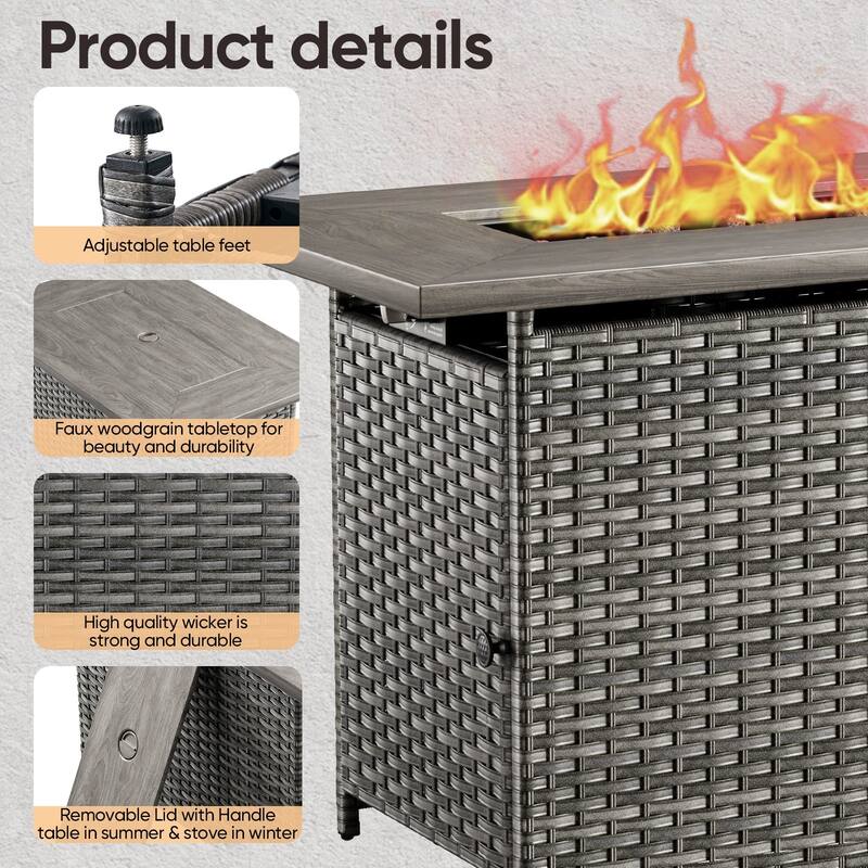 Gymojoy Outdoor Fire Pit Conversation Set, Patio Furniture with Cushions