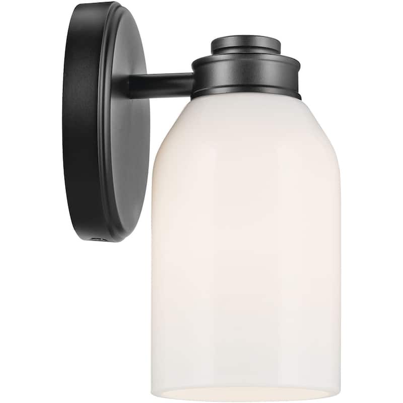 Kichler 55200 Shae 8" Tall Bathroom Sconce with Glossy White Opal