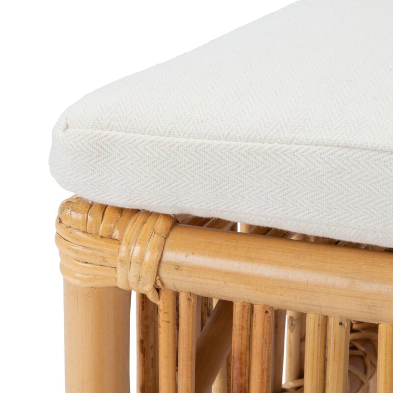 SAFAVIEH Erika Coastal Rattan Accent Chair with Cushion (Set of 2) - 19.7" W x 22.1" L x 35.4" H