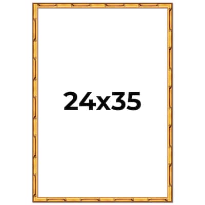 24x35 Frame Gold Bamboo Picture Frame Modern Photo Frame Includes UV Acrylic Shatter Guard Front Acid Free Foam Backing Board