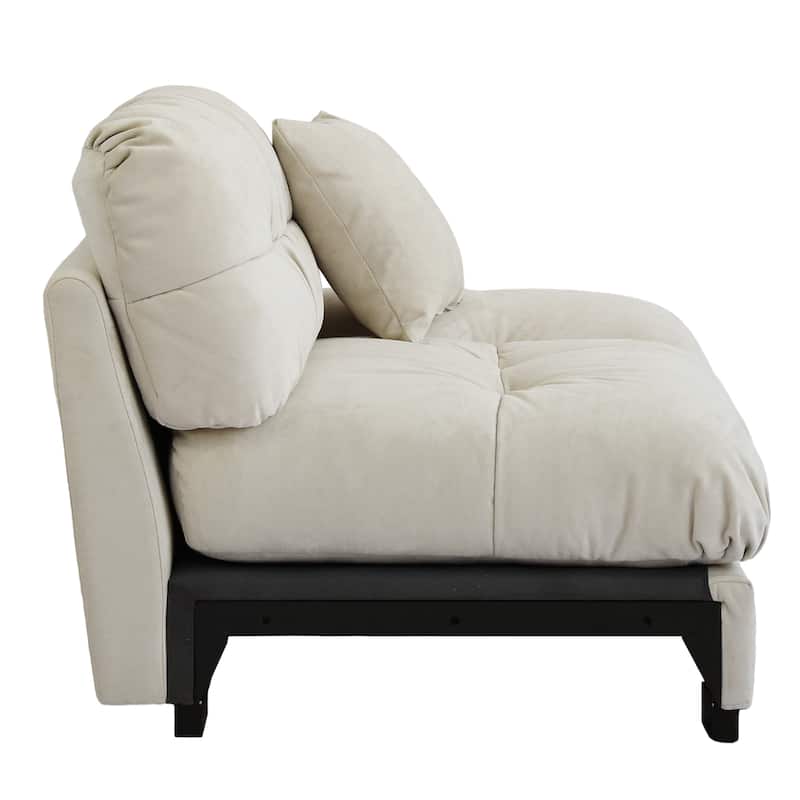 89" Fluffy Cloud Couches Sectional, Modern Minimalist Sofas With Two Pillows