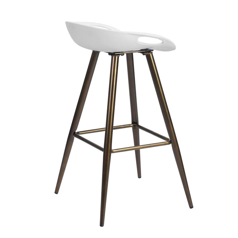 Homylin 32IN PP Seat Bar Stools with Steel Legs 2PCS