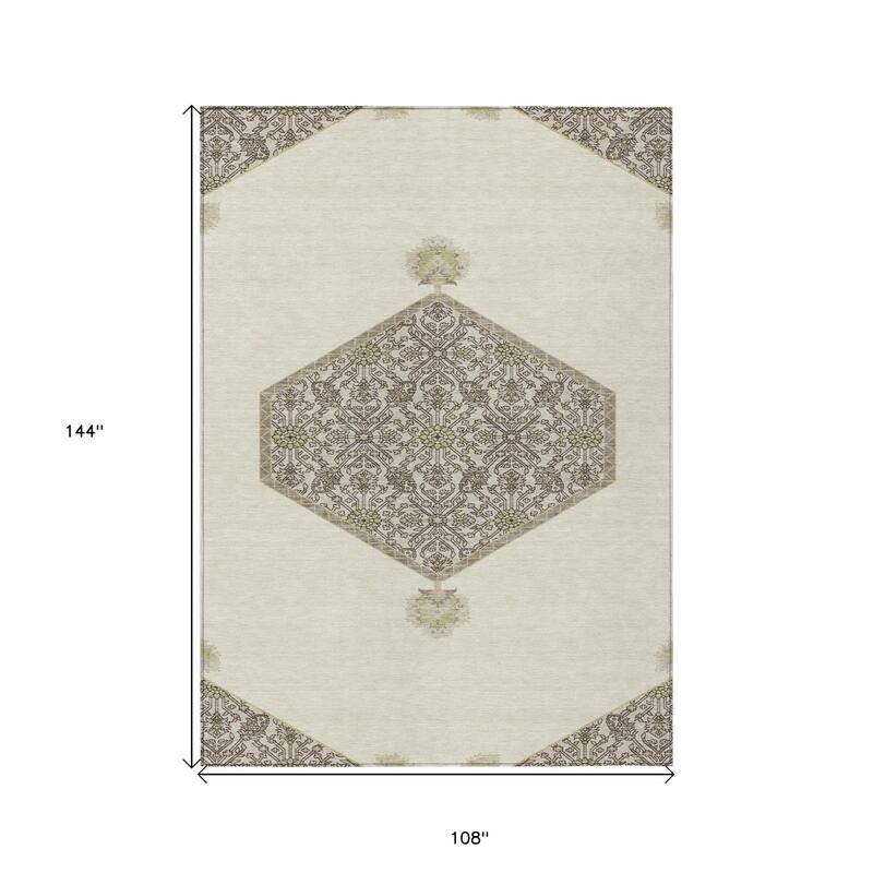 HomeRoots Oriental Traditional Rectangle Outdoor Rug