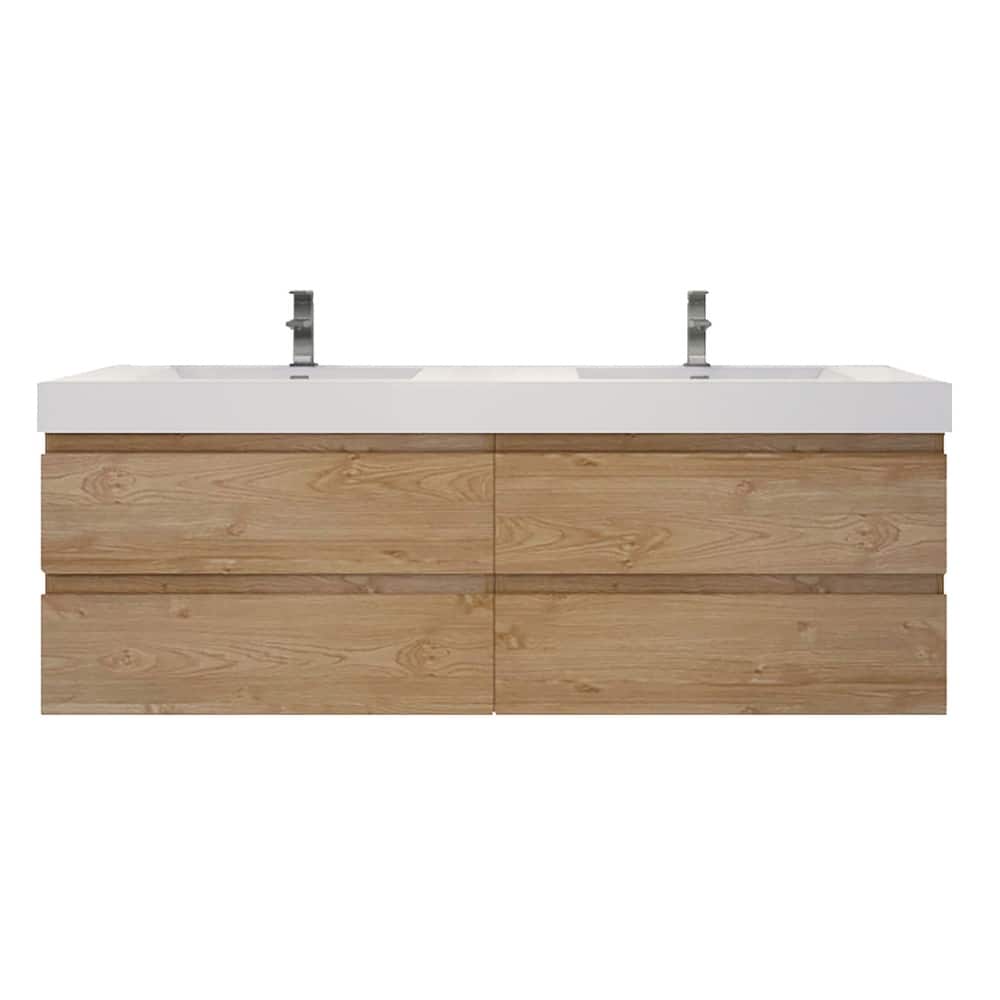 Baillie 72'' Wall-Mounted Vanity with Double Reinforced Acrylic Sink
