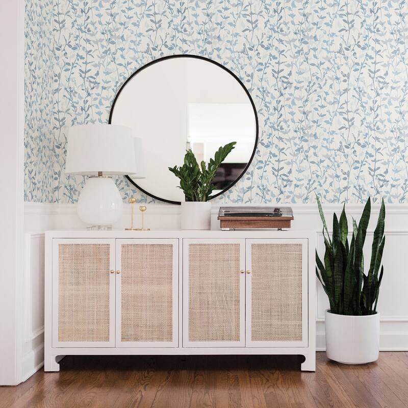 Scott Living Thea Blue Floral Trail Wallpaper