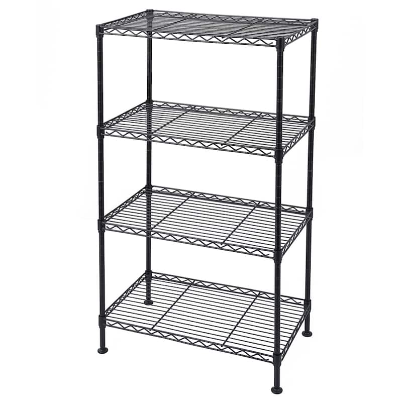 50x30xH80 cm 4-Tier Kitchen Metal Organizer Wire Storage Shelving Rack - Black