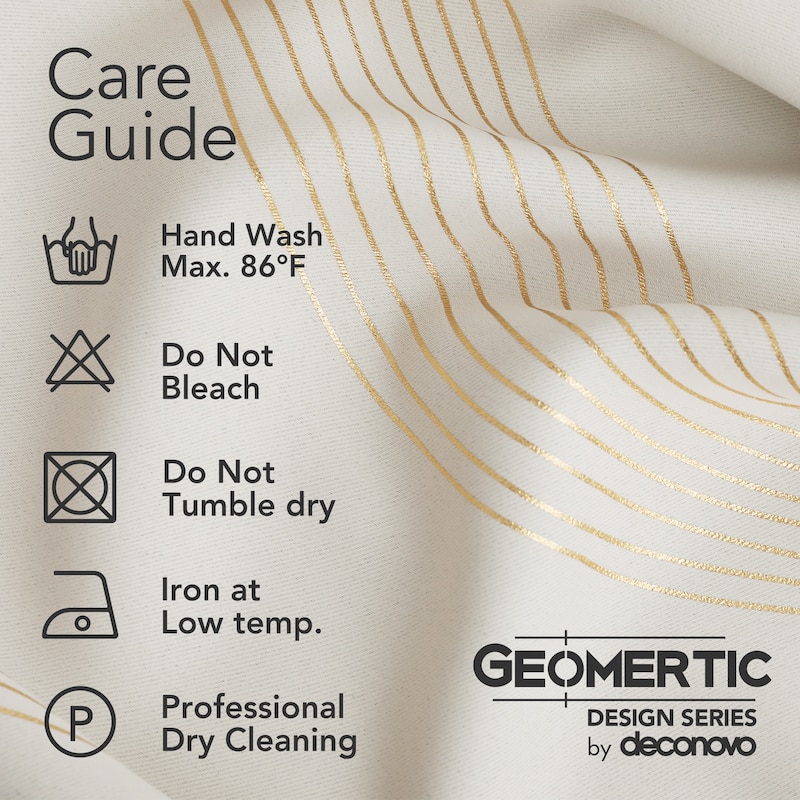 Deconovo Gold Wave 52 Width Curtain (2 Panel)