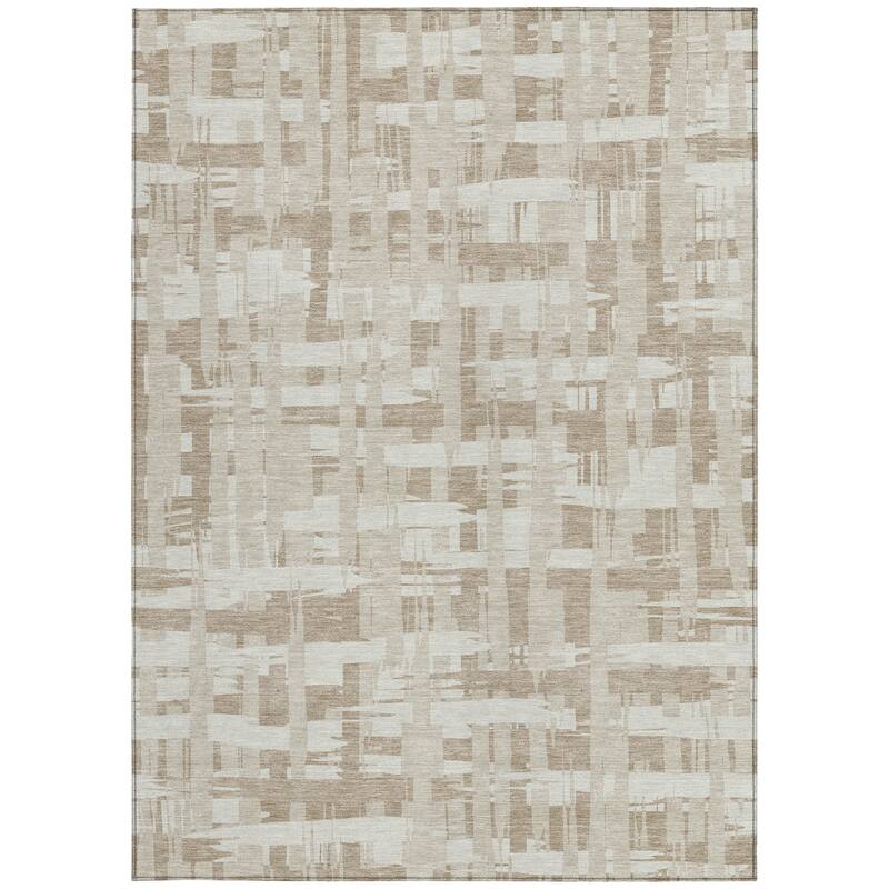 HomeRoots Striped Transitional Rectangle Outdoor Rug