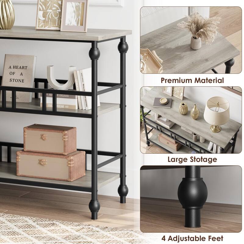 3-Tier Sofa Tables Narrow Entryway Table with Storage