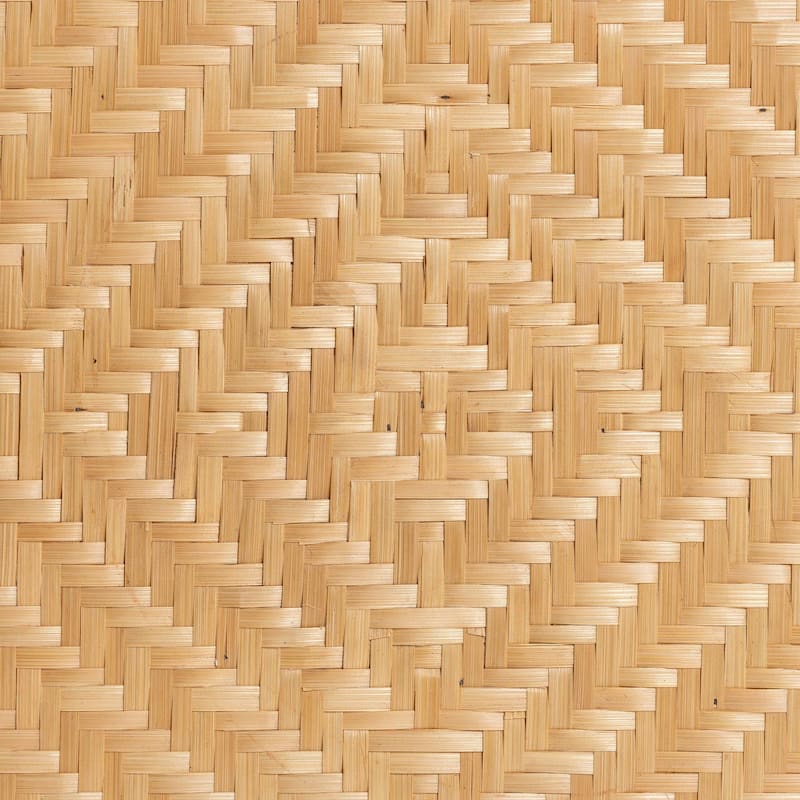 Roma Rattan and Seagrass Coffee Table - Low Profile Boho Accent Table with Textured Design and Natural Finish