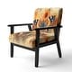 preview thumbnail 3 of 15, Designart "Orange Buttlerfly In Watercolor" Upholstered Floral Accent Chair - Traditional Arm Chair For Living Room