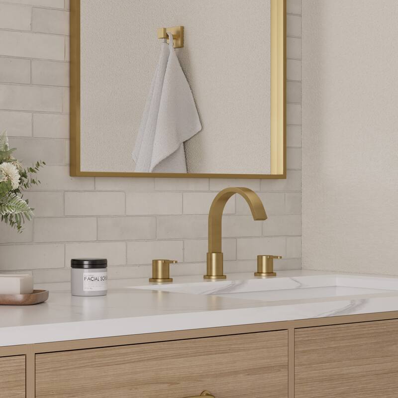 GRANDJOY 3-Hole Widespread Sink Faucet Stainless Steel Waterfall Bathroom Faucet