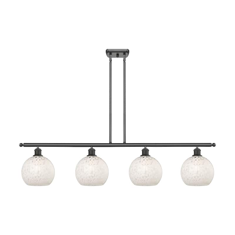 Innovations Lighting 516-4I-11-48-White Mouchette-Indoor Pendant Large - Oil Rubbed Bronze / White Mouchette