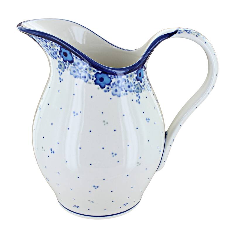 Blue Rose Polish Pottery 1160 Zaklady Pitcher