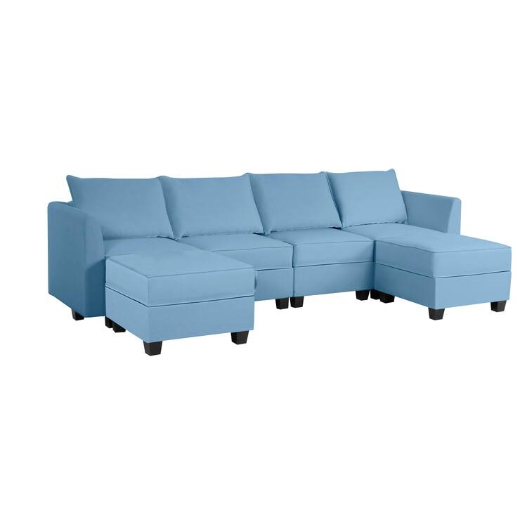 Modern DIY Collection - Convertible Modular Sectional Sofa - Linen Sofa Couch for Living Room Apartment Office