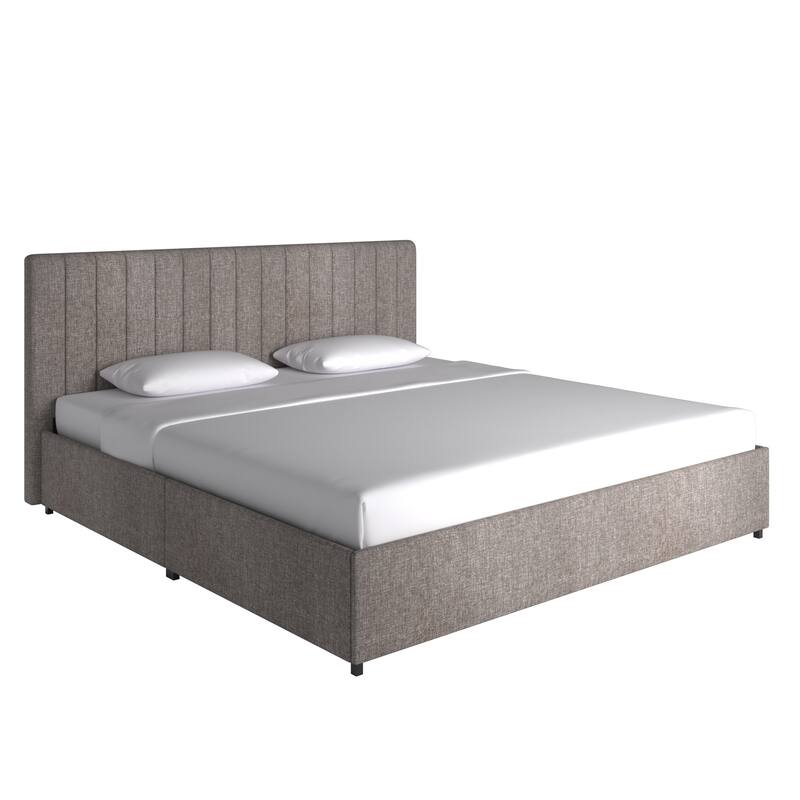 Arlert Grey Linen 4-drawer Storage Platform Bed by iNSPIRE Q Modern