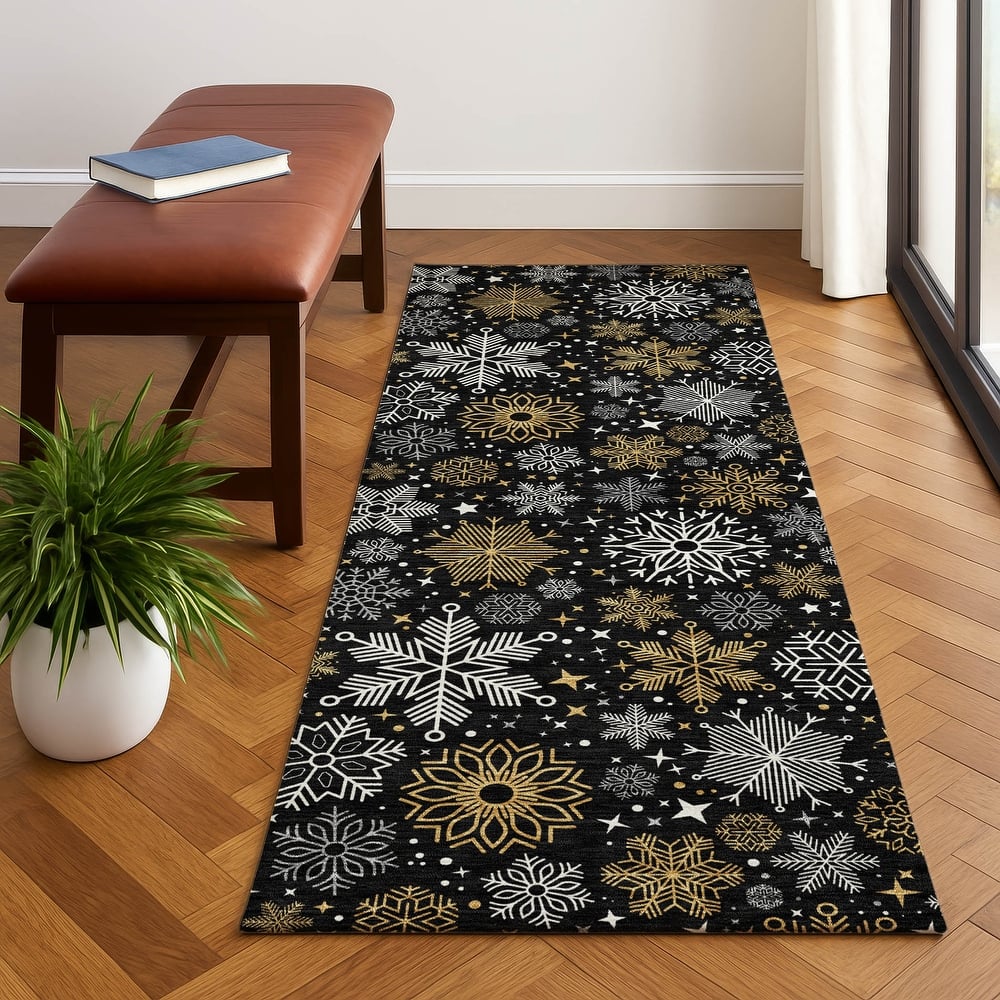 Premium Washable Super Soft Winter Snowflake Mayfield Rug