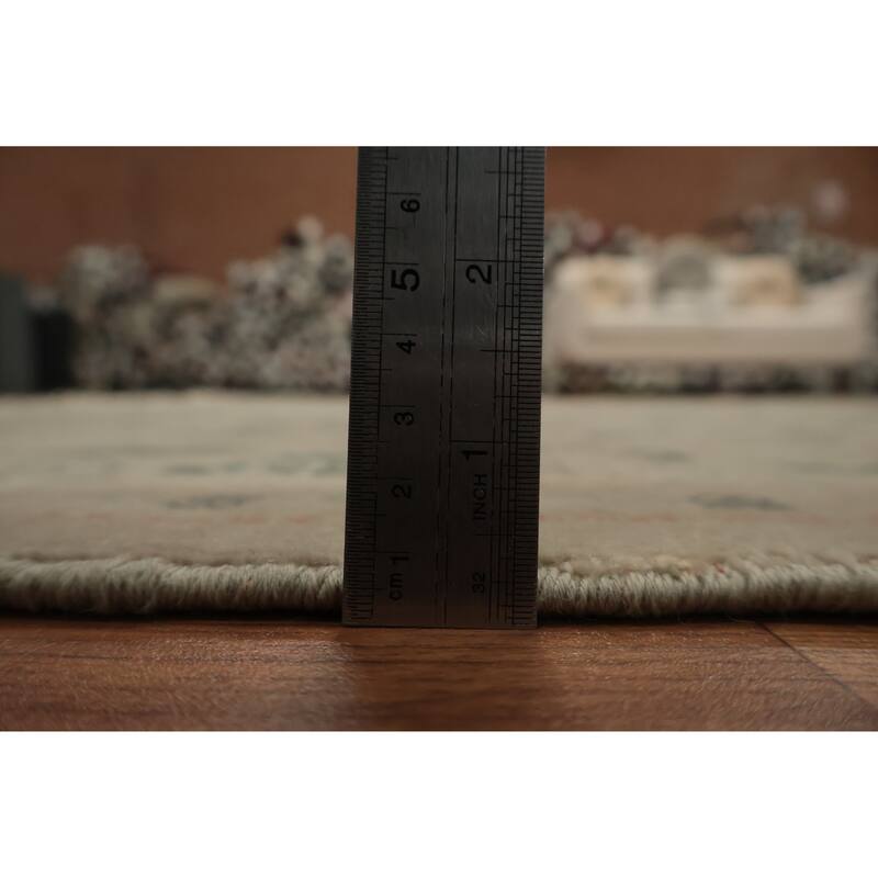 Hand Knotted Oriental 100% Wool Carpet Traditional All-Over Beige & Ivories Ziegler Area Rug - 8' 9'' X 6' 1''