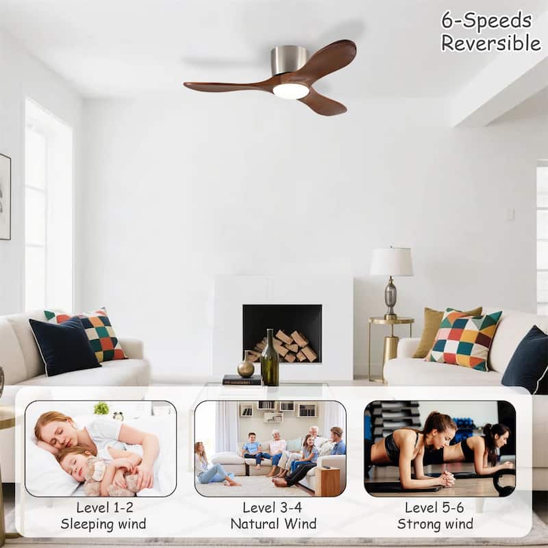 42-inch Ceiling Fan with Light and Remote Control, Reversible DC Motor