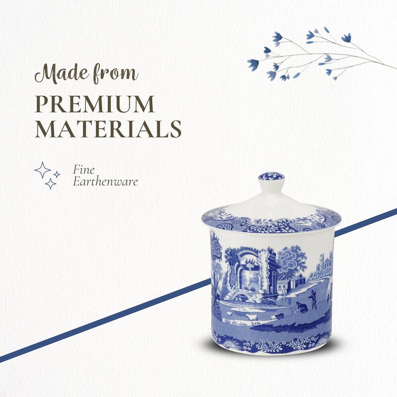 Spode Blue Italian Storage Jar - 7.5 Inch