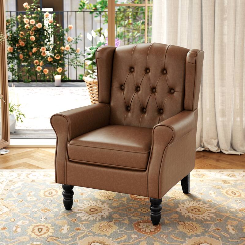 Modern Classic Button Tufted Accent Chair Upholstered Armchair
