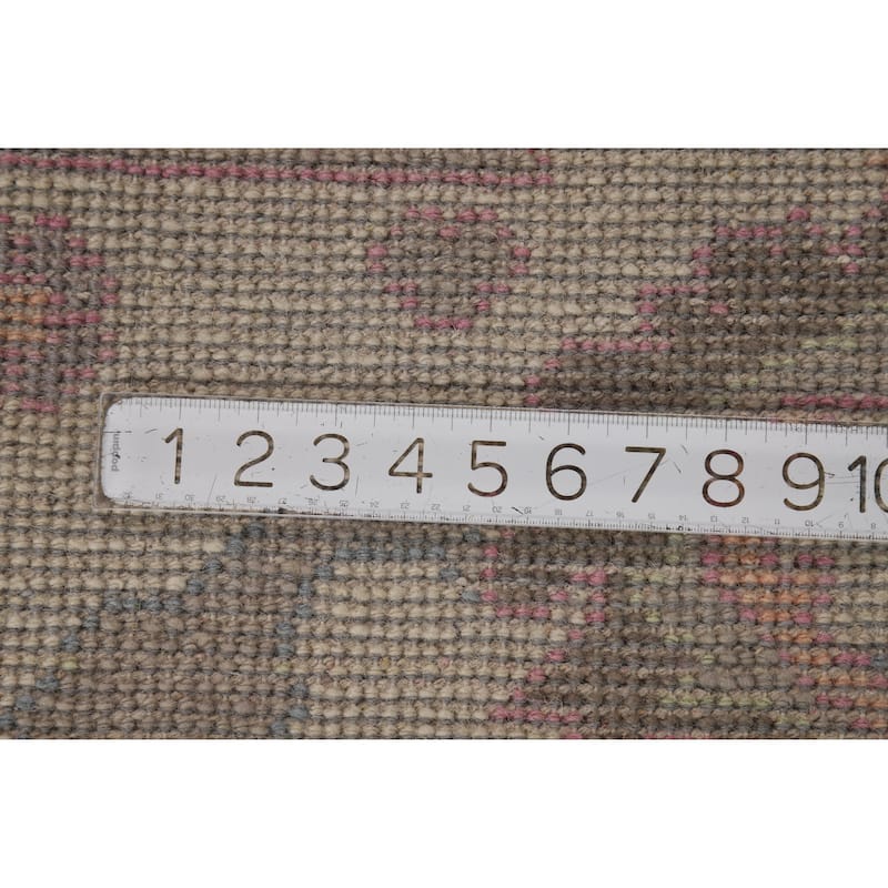 Light Blue Floral Oushak Indian Area Rug Handmade Wool Carpet - 8'0" x 9'10"