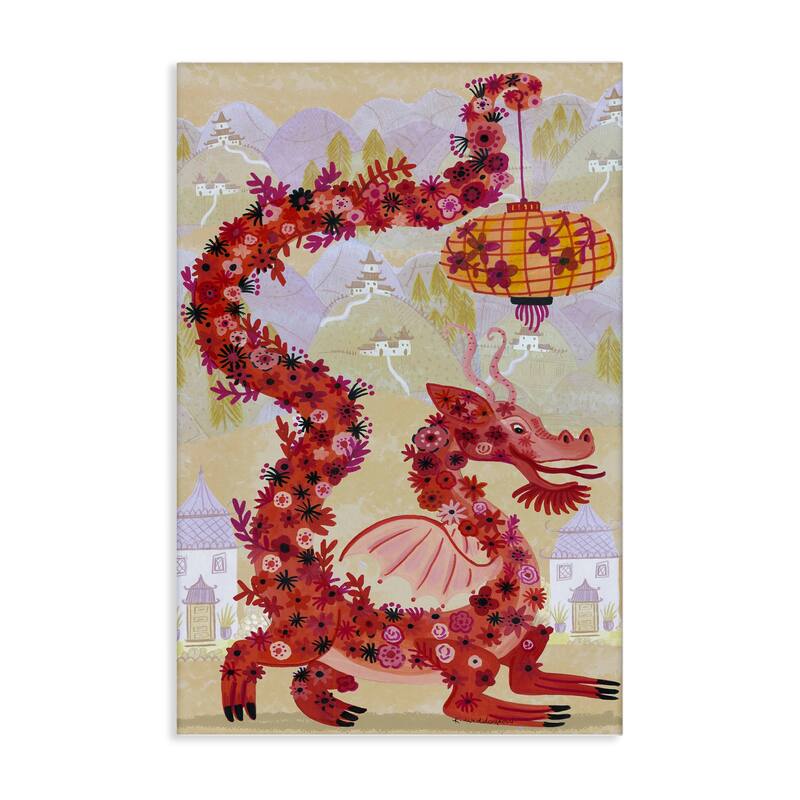 Stupell Dragon & Lantern Mythology Canvas Wall Art Design By Kay Widdowson - 30 x 45