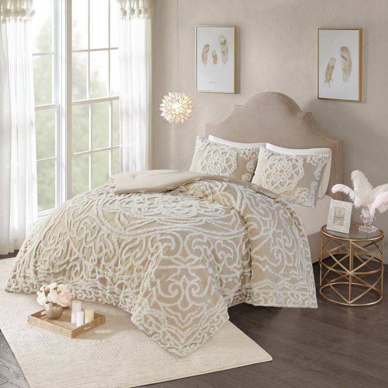 Madison Park Virginia Tufted Cotton Chenille Medallion Comforter Set