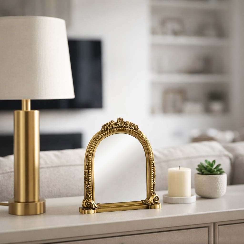 Decorative Ornate Arch Tabletop Mirror - 9.0"