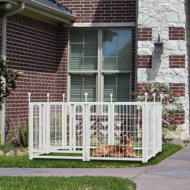 Dog Playpen 8 Panels 24" Height Heavy Duty Dog Fence Puppy Pen for Large Medium Small Dogs Foldable Pet Exercise Pen