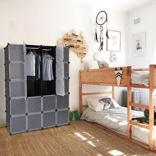 Multi-cube DIY Modular Closet Shelving Storage Bookcase with Doors ...