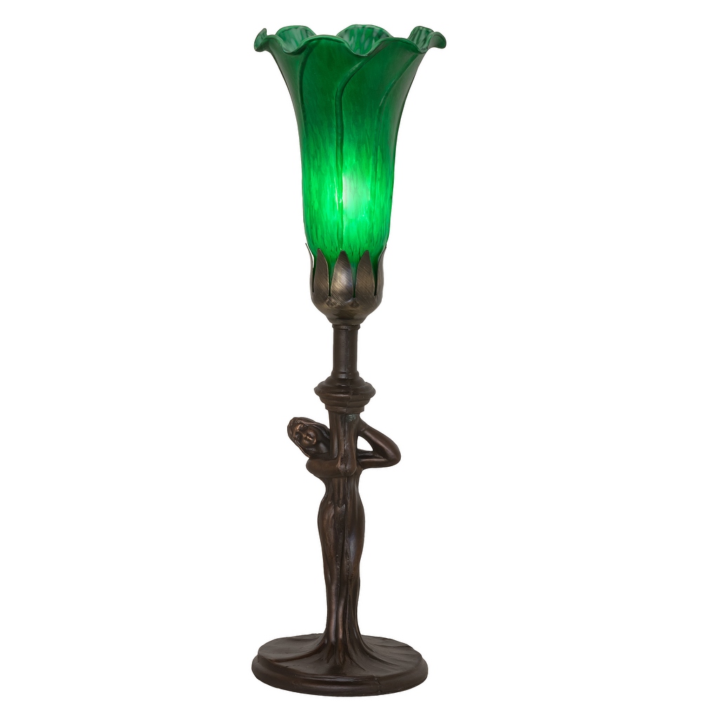 売れ筋新商品 Tiffany Style Table Lamp W6H11 Green Stained Glass