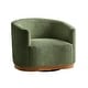 preview thumbnail 31 of 74, HULALA HOME Gema Modern 360°Swivel Chenille Ergonomic Barrel Accent Chair with Solid Wood Legs