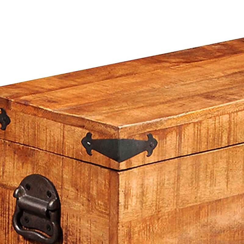 vidaXL Storage Chest Set 2 Pieces Rough Mango Wood - 27.6" x 13.8" x 13.8"