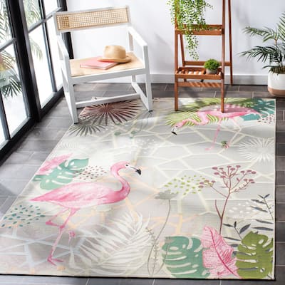 SAFAVIEH Barbados Nadra Tropical Indoor /Outdoor Waterproof Patio Backyard Rug