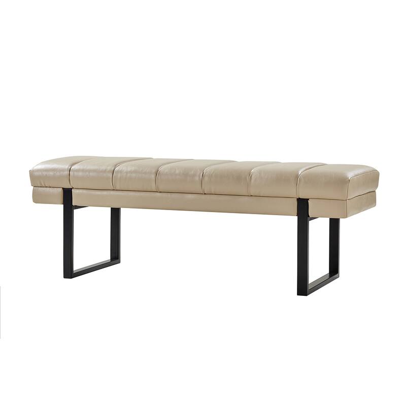 Laurens Modern 52.5'' Channel Tufted Bench with Mental Legs by HULALA HOME