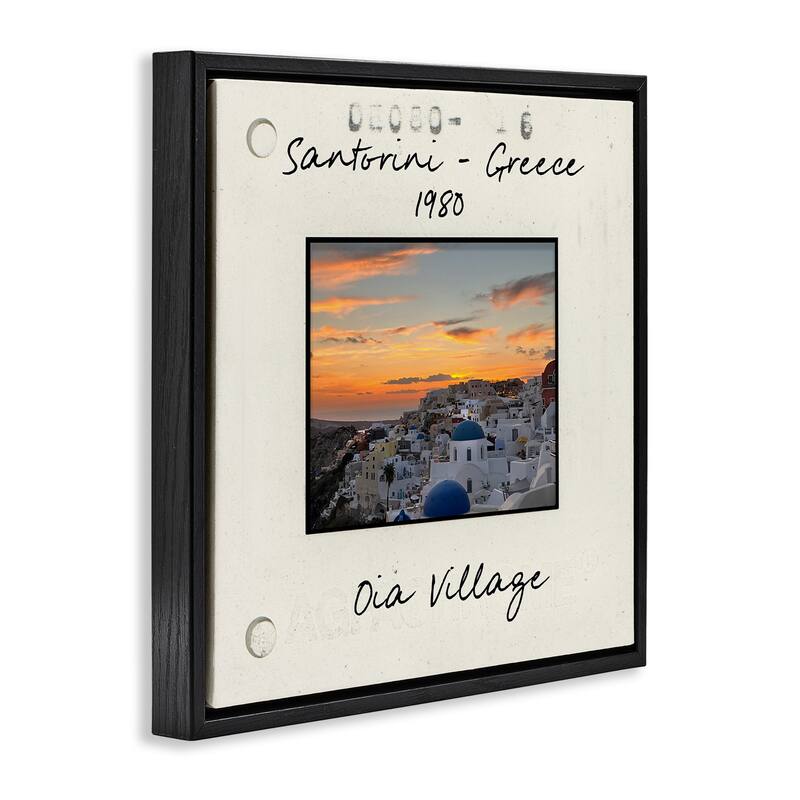 Stupell Greece Travel City View Framed Floater Canvas Wall Art Design By Val Rhodes