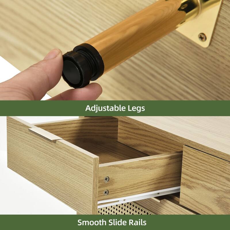 Rattan 7 Drawer Dressers Storage Cabinet Chest Of Drawer