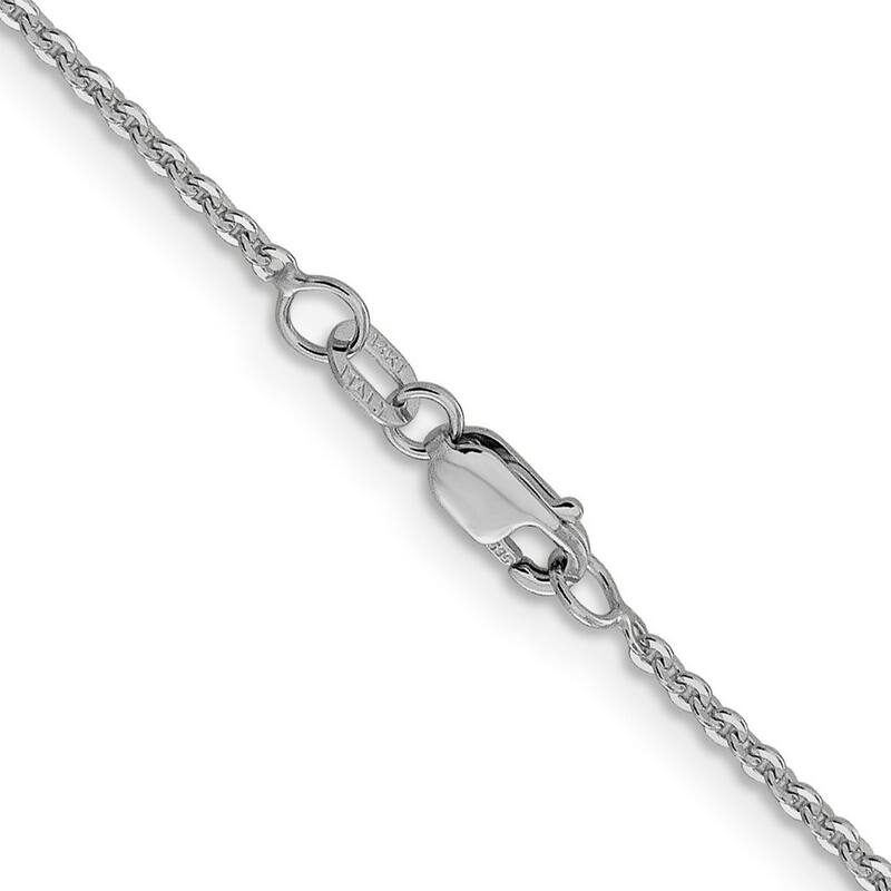 Curata 14k White Gold 1.7mm Flat Cable Link Chain Necklace (Lobster) Options: 16 18
