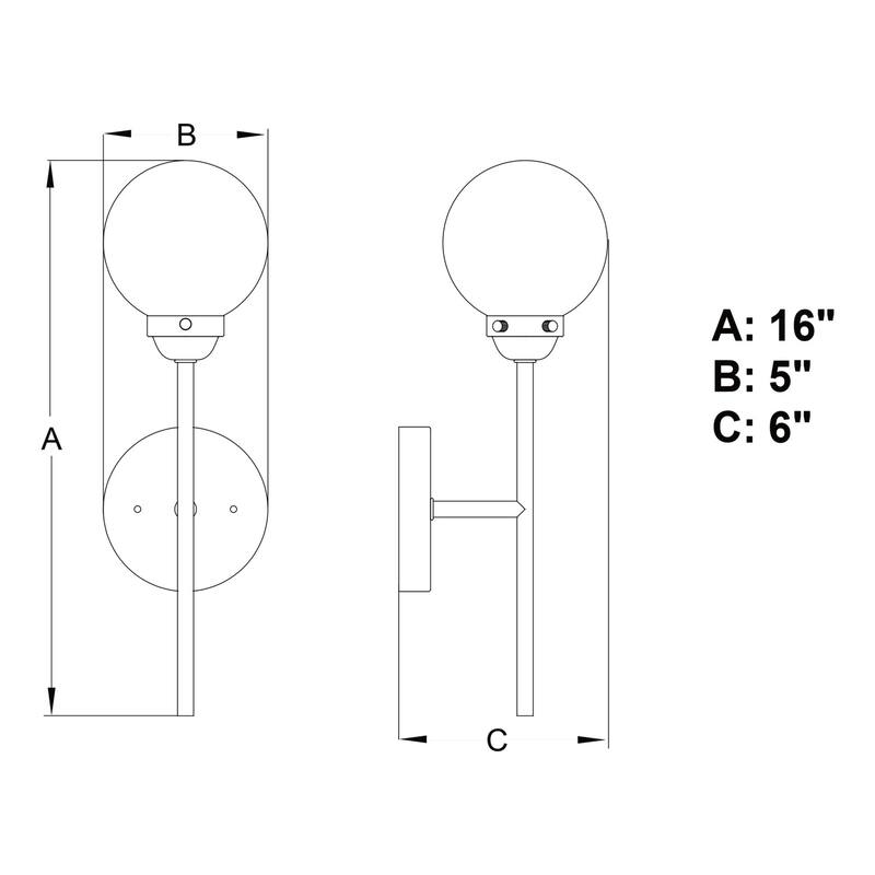 1 Light Industrial Mid Century Modern Wall Sconce in Brass and Oil Rubbed Bronze with Clear Glass Globe - 16