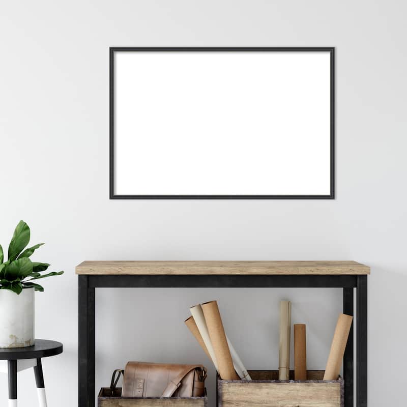 Amanti Art Stylish Black Narrow Framed Dry Erase Magnetic Board