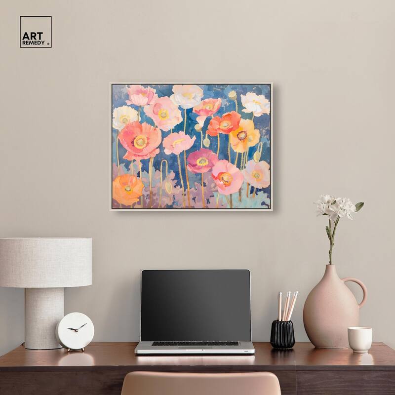 Pastel Poppies Canvas by Art Remedy