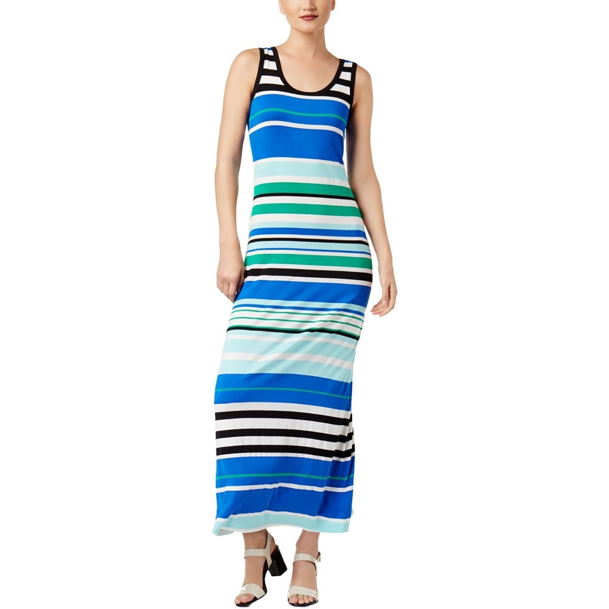 calvin klein striped maxi dress