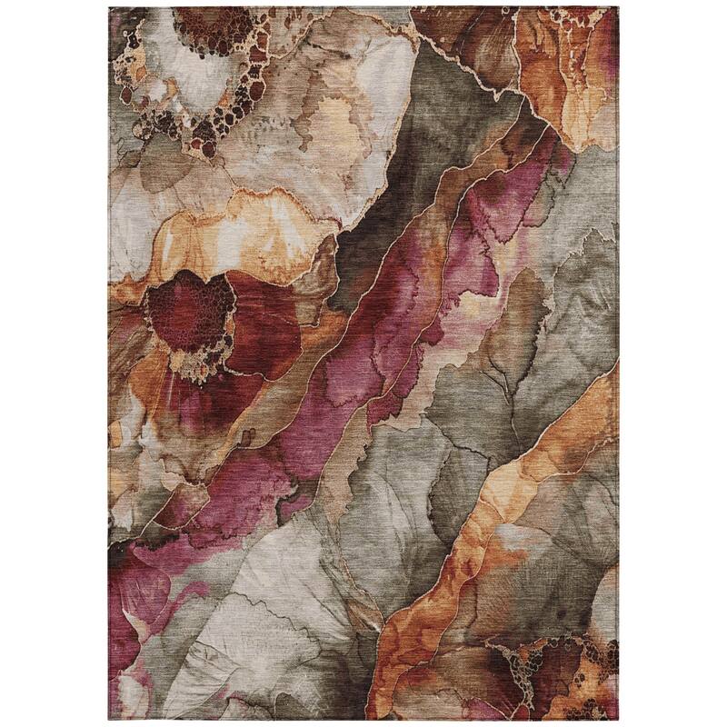 HomeRoots Floral Transitional Rectangle Outdoor Rug