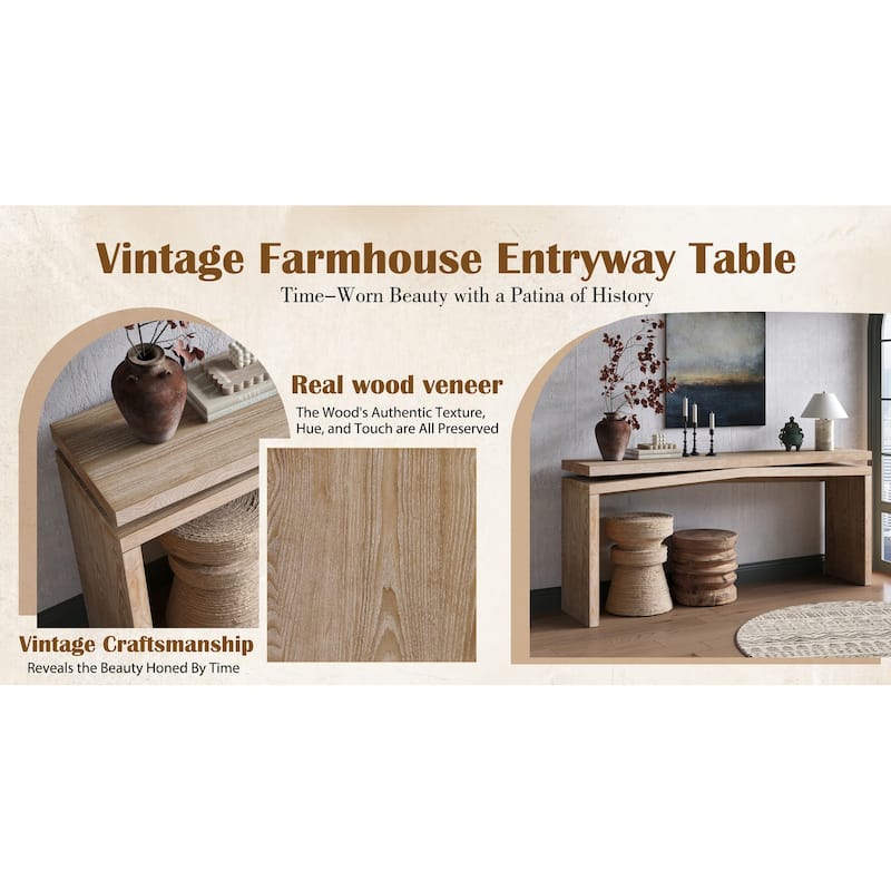 GDF Studio - Farmhouse Wooden Console Table for Entryway