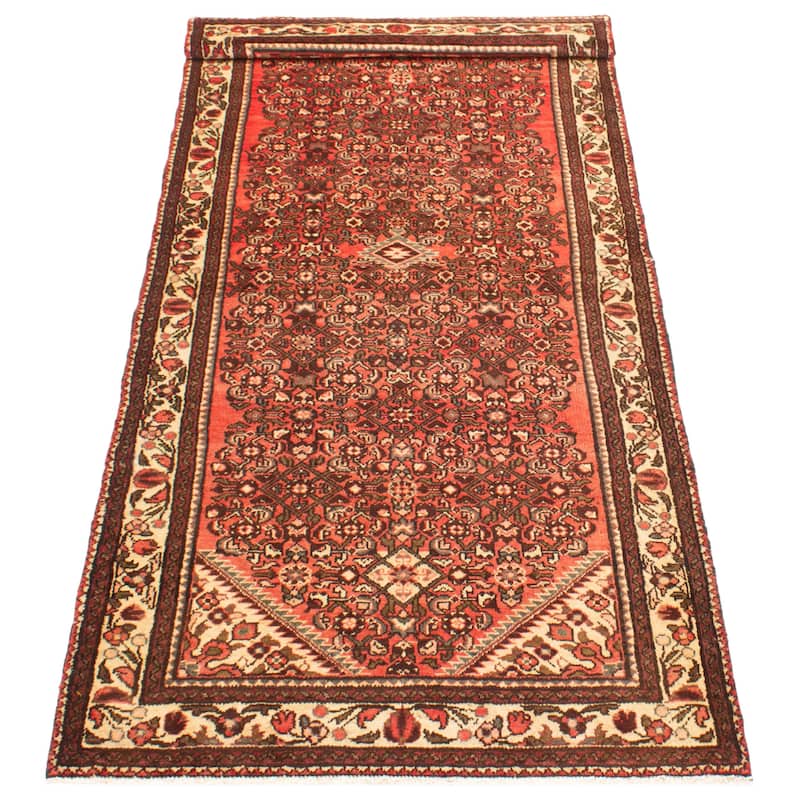 ECARPETGALLERY Hand-knotted Andelz Red Wool Rug - 3'8 x 9'1